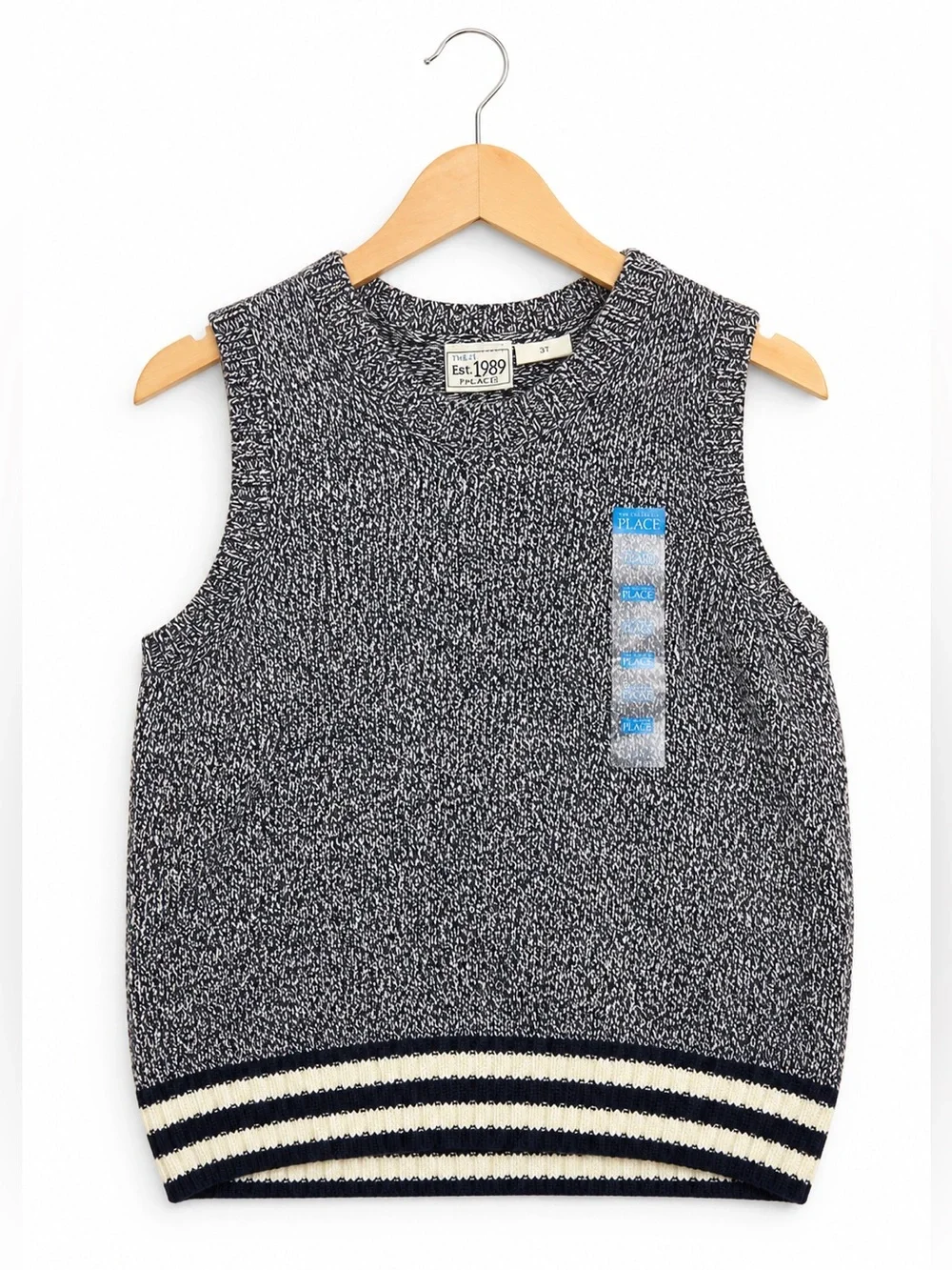 The Children's‎ Place Boys Vest Size 4 XS Navy Blue Variegated Sweater